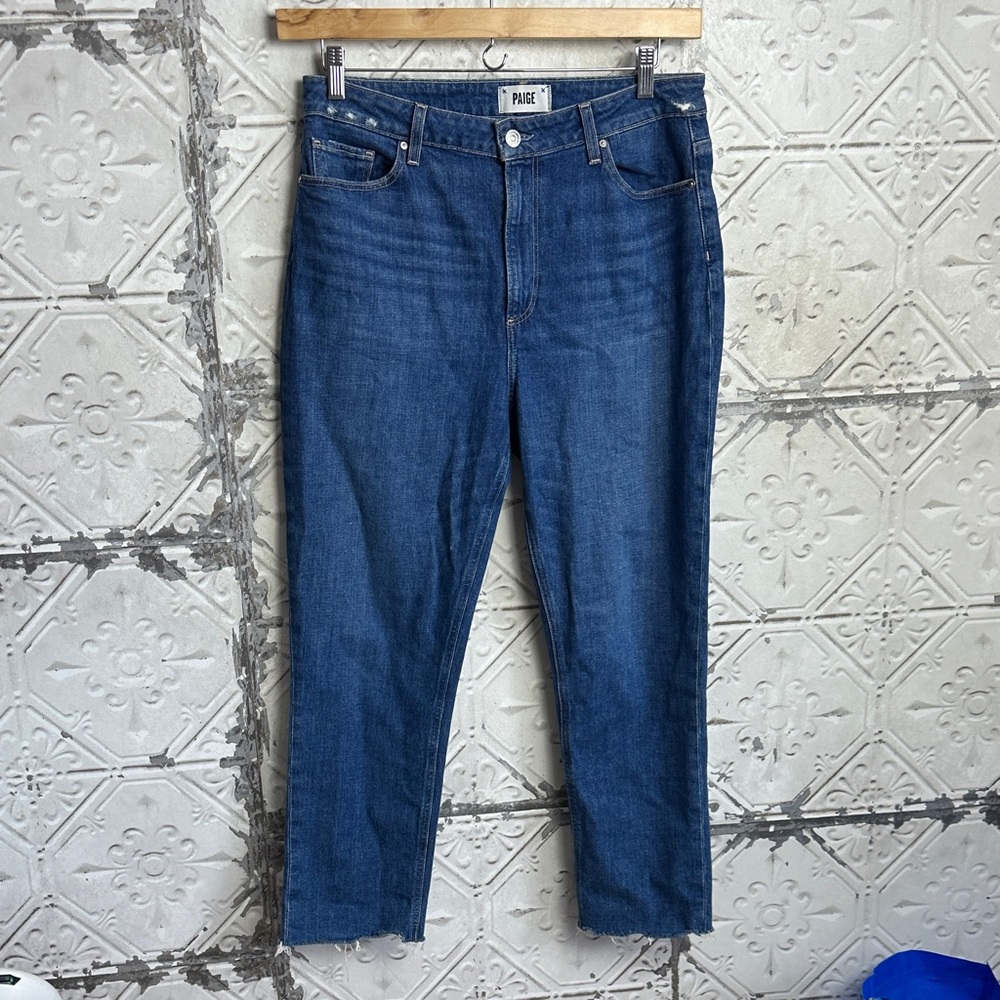 PAIGE Sarah slim crop Blue high waisted cropped Jeans